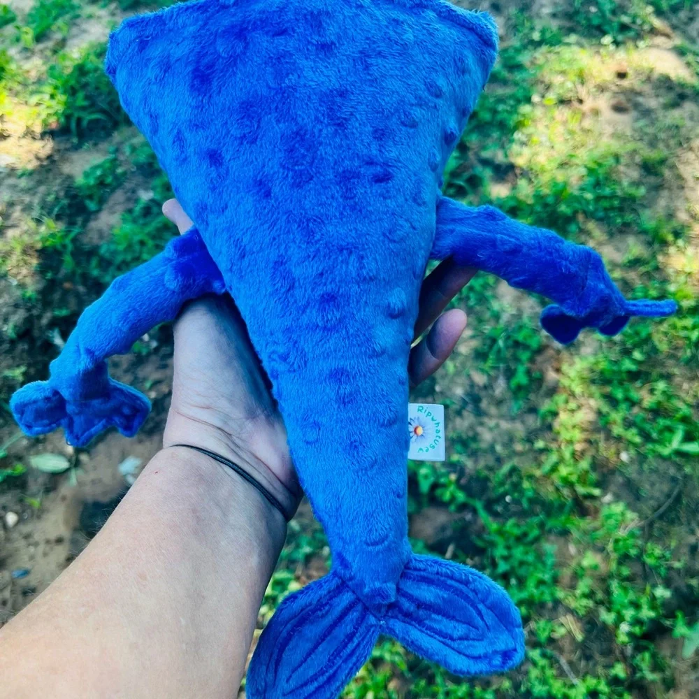 Sea Creature Blue Sea Eater HandMade Plush Toy fish Beast ocean 12” Royal Blue